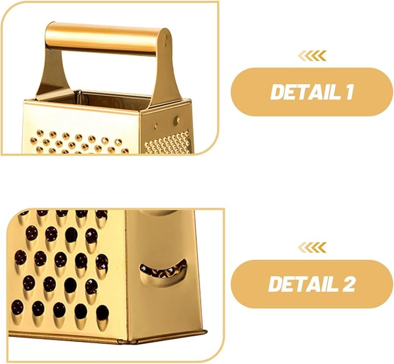 Heavy Duty Stainless Steel Four Sided Kitchen Grater For Cheese Vegetables Easy Clean - Image 3